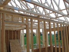 Roof Truses Being Placed