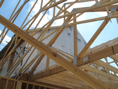 Roof Truses Being Placed